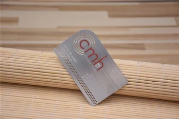 

Diecut silver brushed card etched cutout customized shape 100pcs/lot free design free shipment printed by HAOBOLAI