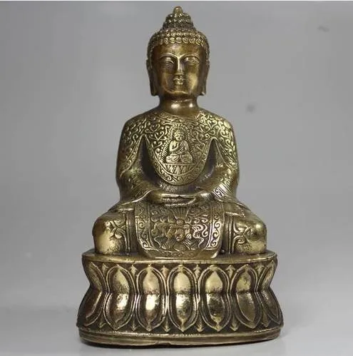 

Metal Crafts CHINESE HANDWORK BUDDHA OLD COPPER STATUE fast shipping