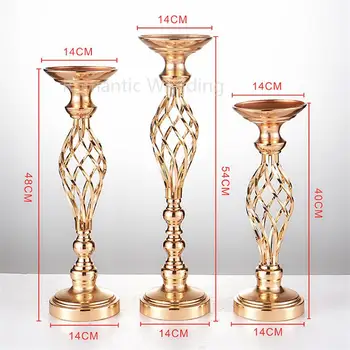 

10pcs/lot Free Shipment Golden Flower Metal Stand for Weddings wedding decoration Gold Flower Vase Table centerpieces Stands