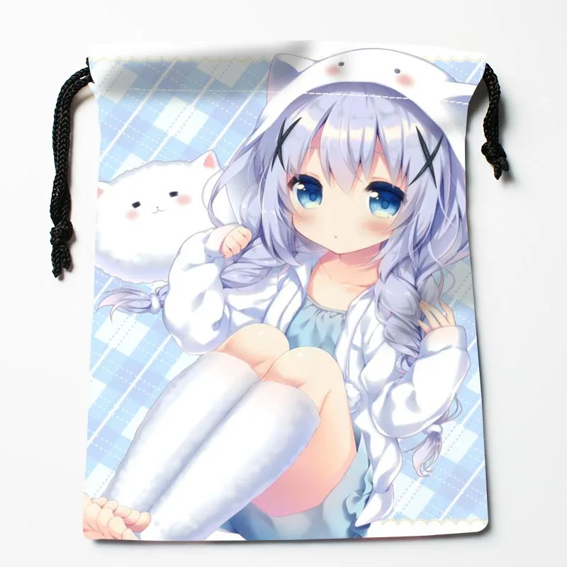 На заказ Gochuumon wa Usagi Desu ka Подарочные мешки с принтом более размеры 27x35 см сжатия тип сумки