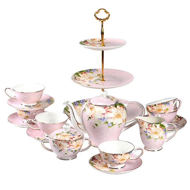

Coffee Cup Set Bone China English Afternoon Tea Set Set Ceramic Cake Wedding Box European Coffee Set