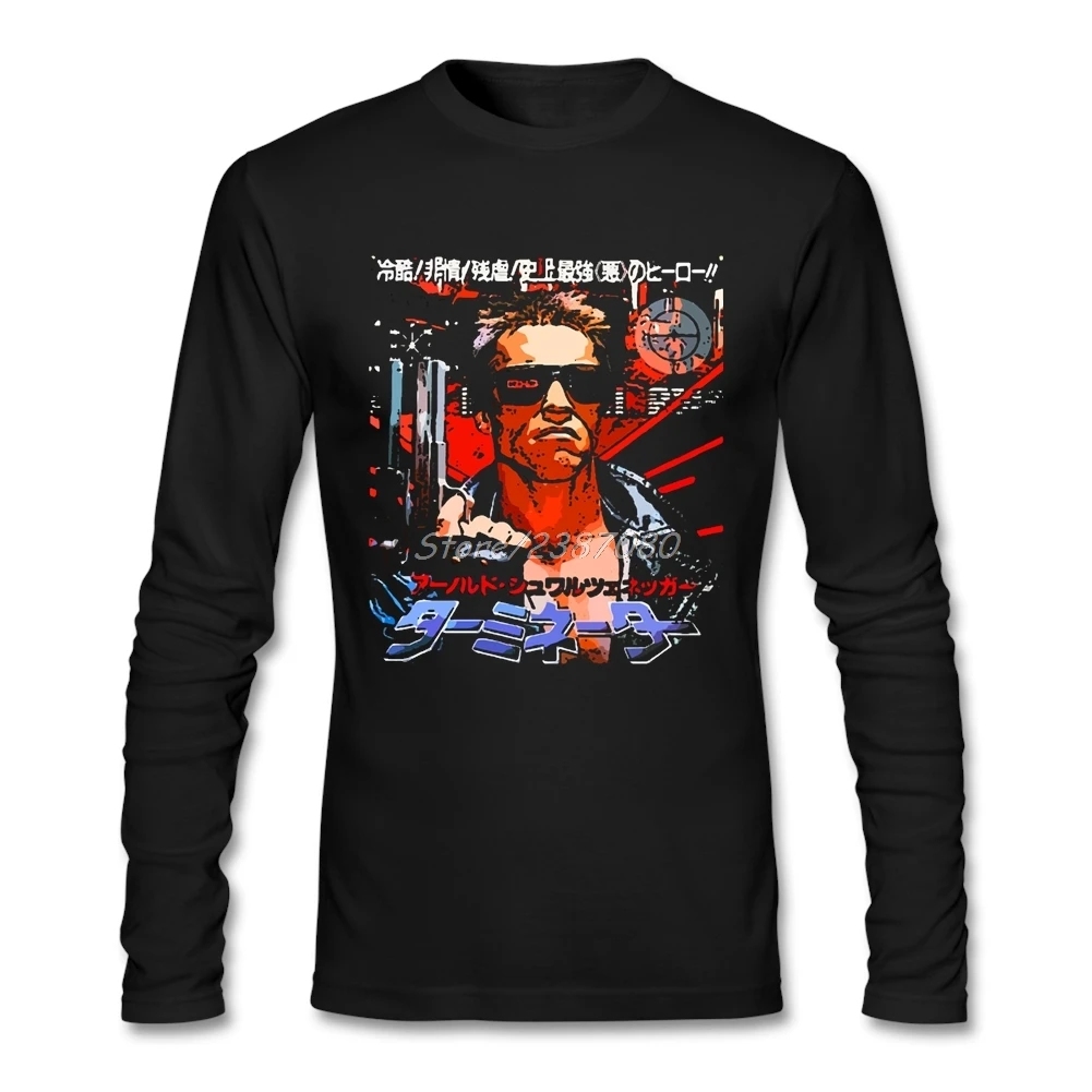 

T - 800 The Terminator T Shirt Long Sleeve Men's T-shirts Popular Vintage Cotton Crewneck TV T Shirts Fitness Men