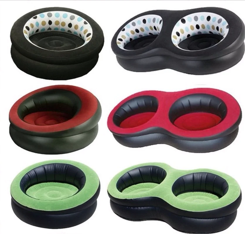 

Inflatable sofa lazy sofa single flocking air cushion stool adult children leisure seat home is simple