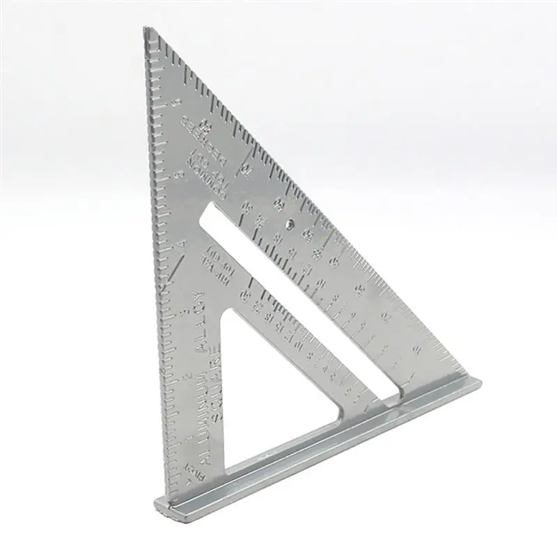 

7 Inch Aluminium Alloy Triangle Ruler for Woodworking Metric Inch 90 Degree 45 Degree Square Triangle Ruler