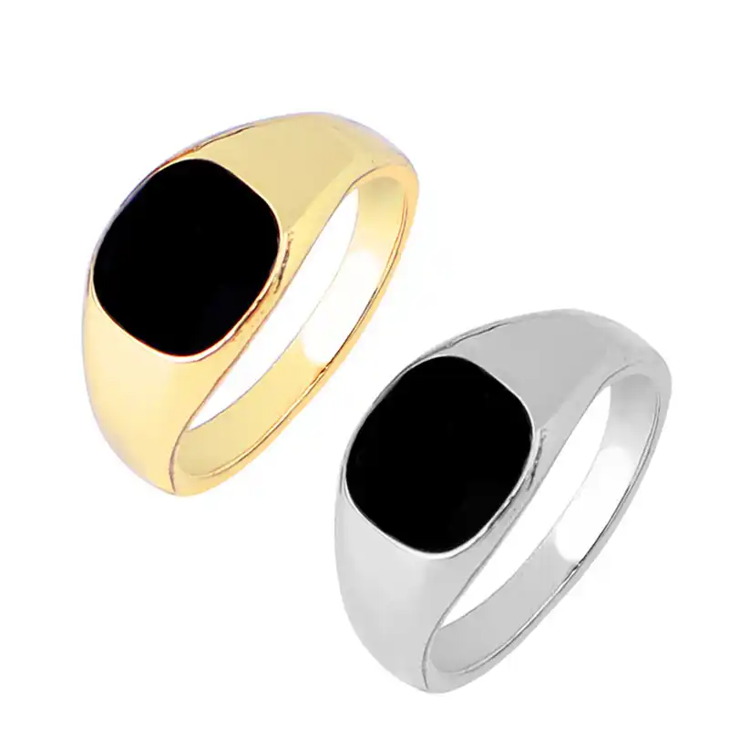 Золотой посеребренный черный эмаль кольца Для мужчин Винтаж Панк классические капельного имитация камни мужской anillo hombre Анель ювелирные и...