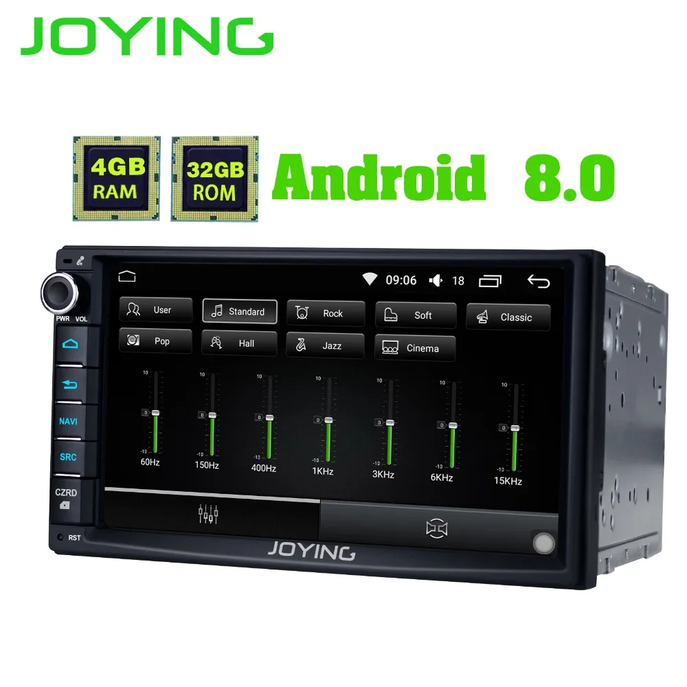 Joying 2 Din Head Unit 4GB RAM Android 8.0 Universal Car Radio Stereo GPS Multimedia Player Tape Recorder Support OBD2 Carplay 