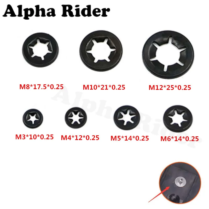 M3 / M4 / M5 / M6 / M8 / M10 / M12 Internal Tooth Push Nut Star Lock