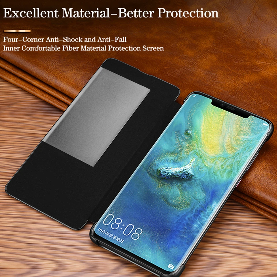Умный флип чехол с окошком для сенсорного экрана Huawei Mate 20 10 P20 P30 Pro Mate20 Lite