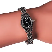 Dames Noir Vintage Bracelet Montre, femmes de Montres pour Les Petits Poignets, filles Quartz Montre