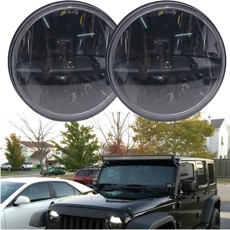 

7 inch black projector daymaker headlight for Jeep Wrangler JK LJ TJ CJ Land rover Defender headlamp 7'' 36W LED Headlights