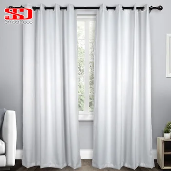 

Solid Imitation Silk Blackout Curtains For Living Room Modern White Drapes for Bedroom Window Treatments High Shading Panel