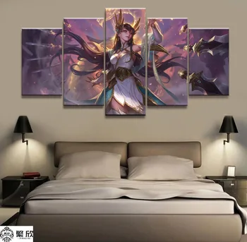 

5 Panel LOL League of Legends Irelia Game Canvas Printed Painting For Living Room Wall Art Decor HD Picture Artworks Poster