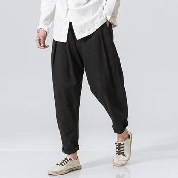 

Men High Quality Cotton Linen Casual Pant Spring Autumn Loose Harem Pant Big Size Male Nepal Trousers