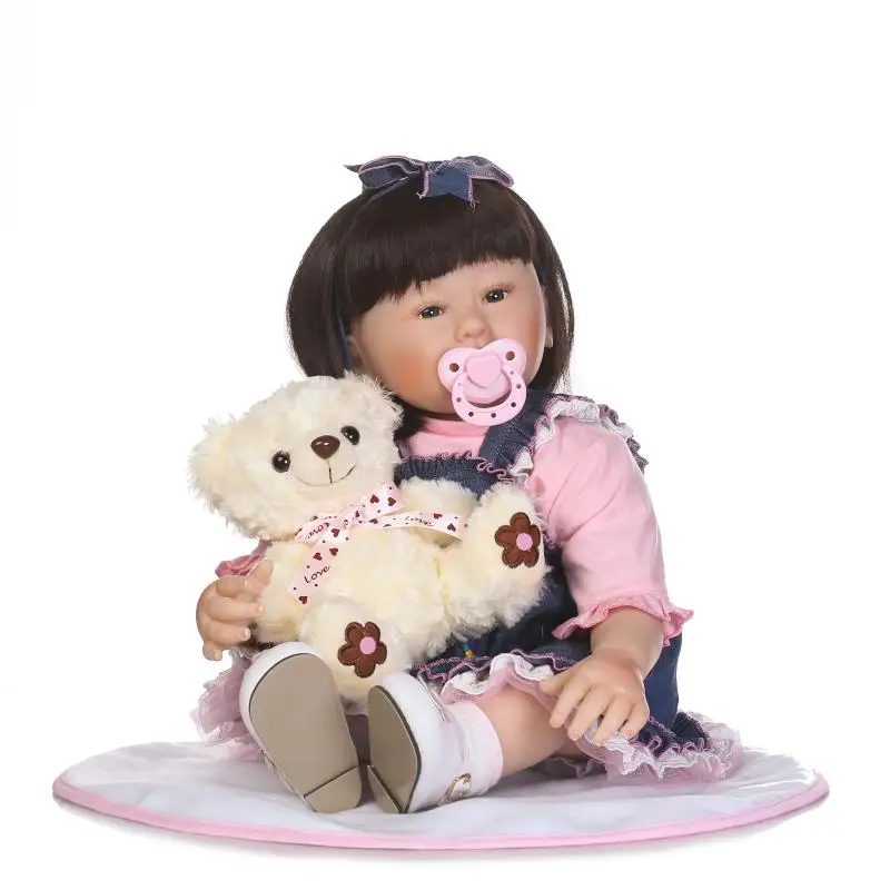 

55cm Soft Silicone Reborn Baby Doll Toys Toddler Baby-Reborn Dolls For Girls Birthday Gift Newborn Real Doll Play House Toy