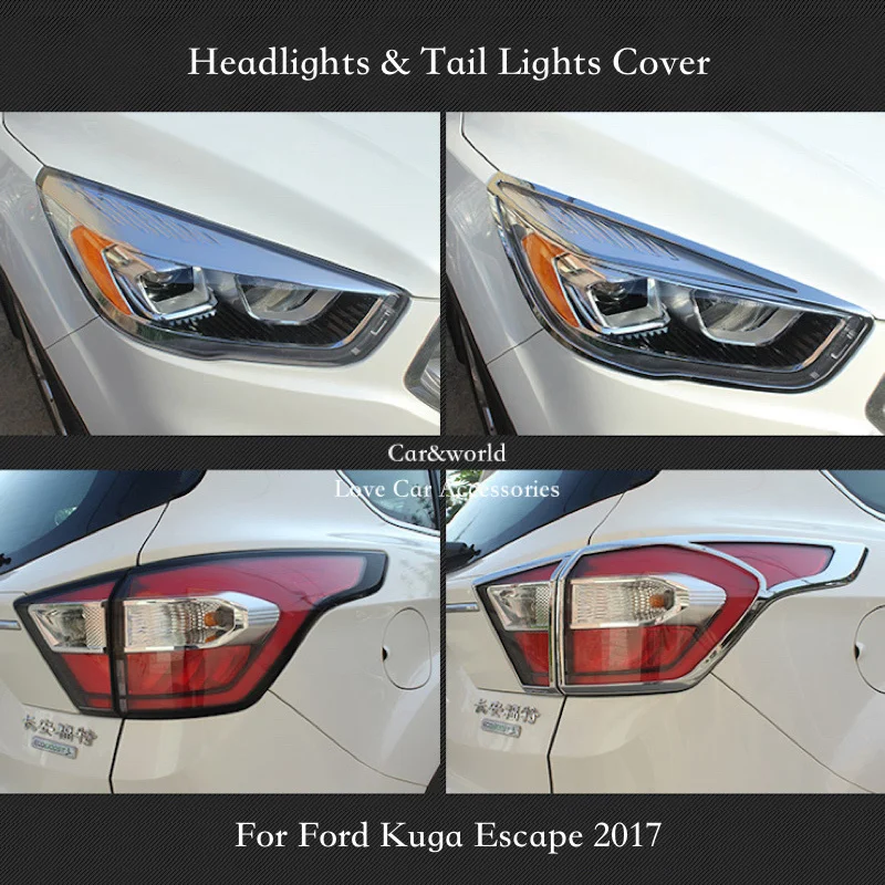 Налобный фонарь для Ford Kuga 2017 2018 s налобный задний Обшивка Рамы хромированные