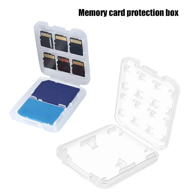Портативный 8 в 1 Пластик прозрачный SD карты памяти магазине держатель Box протектор случае компьютерных аксессуаров