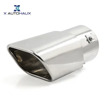 

X AUTOHAUX Universal Fits Car Stainless Steel Chrome Square Outlet Fit Diameter 1 3/4" to 2 3/8" Exhaust Tail Muffler Tip Pipe