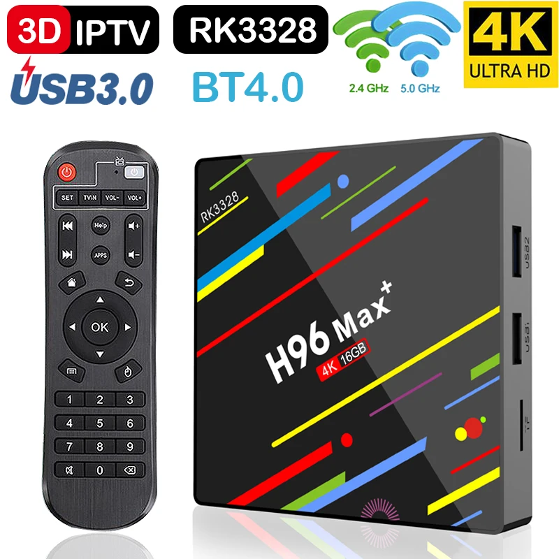 Android 8 1 caja de TV H96 Max + RK3328 четырехъядерный 64 бит 2 Гб 16 HDR10 4 K HD wifi H.265 USB H96max Neflix Youtube