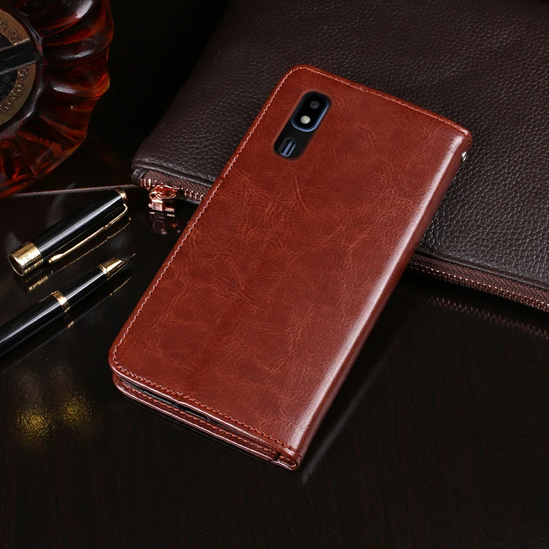 Роскошный кожаный флип-чехол для samsung Galaxy A2 Core задняя крышка защитный чехол