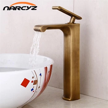 

NEW Style Oil Rubbed Bronze Black Faucet Bathroom water Faucet Vanity Vessel Sinks Mixer Tap Cold And Hot Antique tall Tap B525
