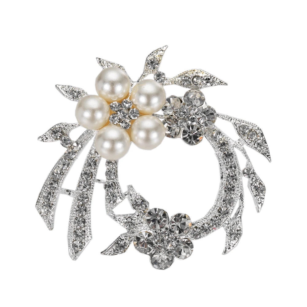 Sparkly Посеребренная Ясно CZ Украшенные стразами Diamante имитация цвета слоновой кости