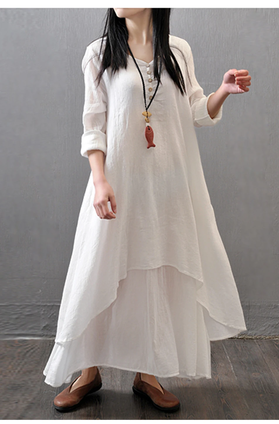 Хлопковое льняное летнее винтажное женское платье из двух частей, 4xl 5xl размера плюс, богемное свободное Макси платье с длинным рукавом