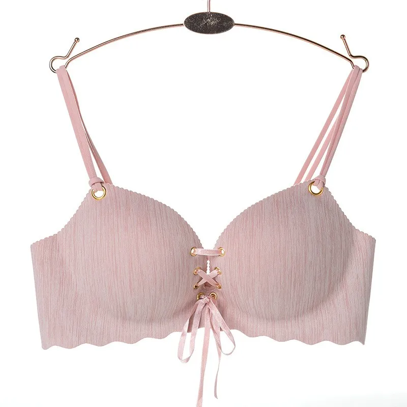 New Fashion Bra Seamless With String Push Up Bras For Women Breathable Wire Free Underwear Women Sexy Lingerie Solid Bra Women