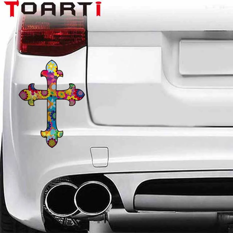 

Colorful CROSS Car Van Window Bumper Vinyl Sticker Decal For Motorcycle Car Accessories Waterproof Auto Stickers Free Shipping