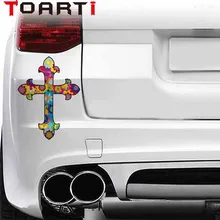 Colorful CROSS Car Van Window Bumper Vinyl Sticker Decal For Motorcycle Car Accessories Waterproof Auto Stickers Free Shipping iron cross novelty german car van window bumper vinyl sticker decal