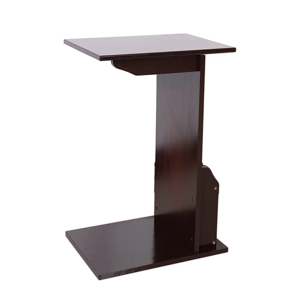 L shaped Bamboo Side Table End Table Brown Dropshippingin Computer