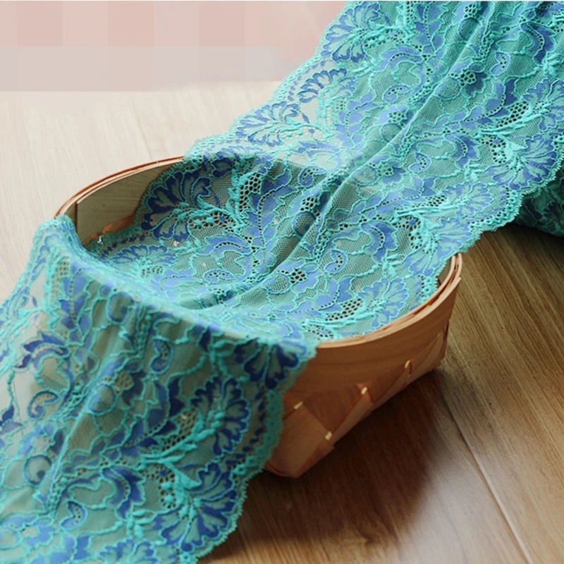 

17cm wide 2 yds/lot, grey Handmade Hair Decoration Wide Elastic Stretch Lace Trim wedding dress skirt lace trim