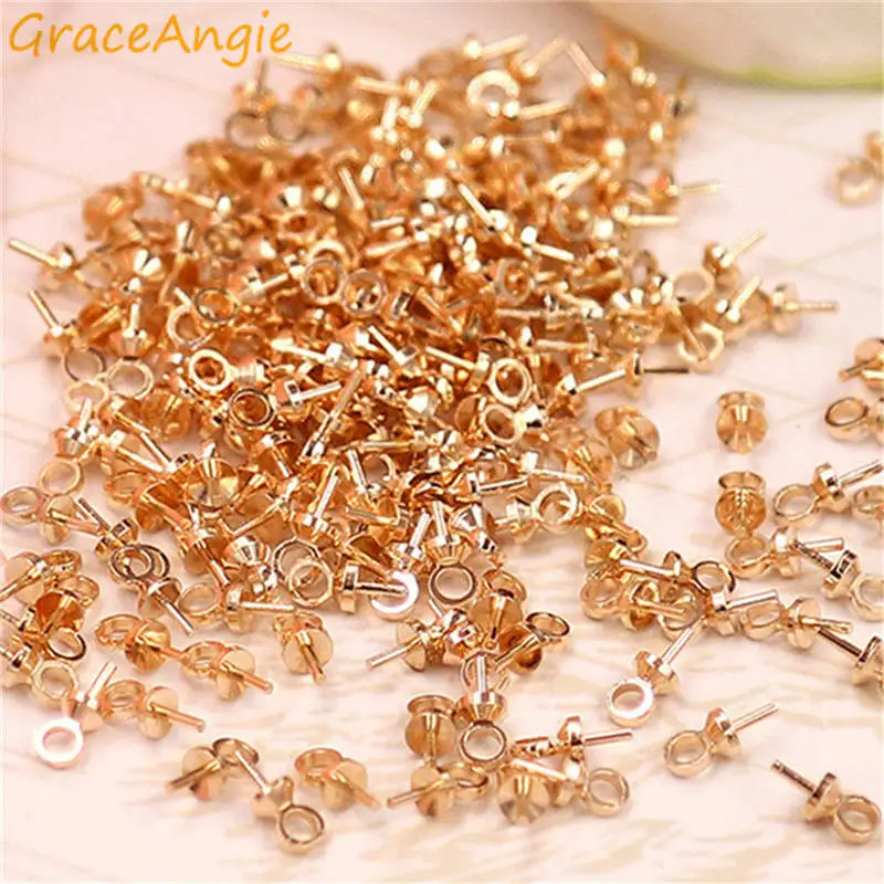 GraceAngie 100 ⑤ упак. медные глазные болты гвозди подвески черный золотой шелк