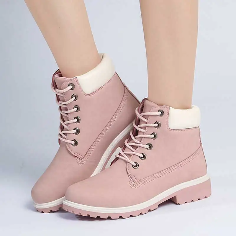 

Designer Winter Ankle Snow Boots Female Warm Fur Martin Boots Lace Up Bota Feminina Shoes For Women Botas Mujer Plus Size