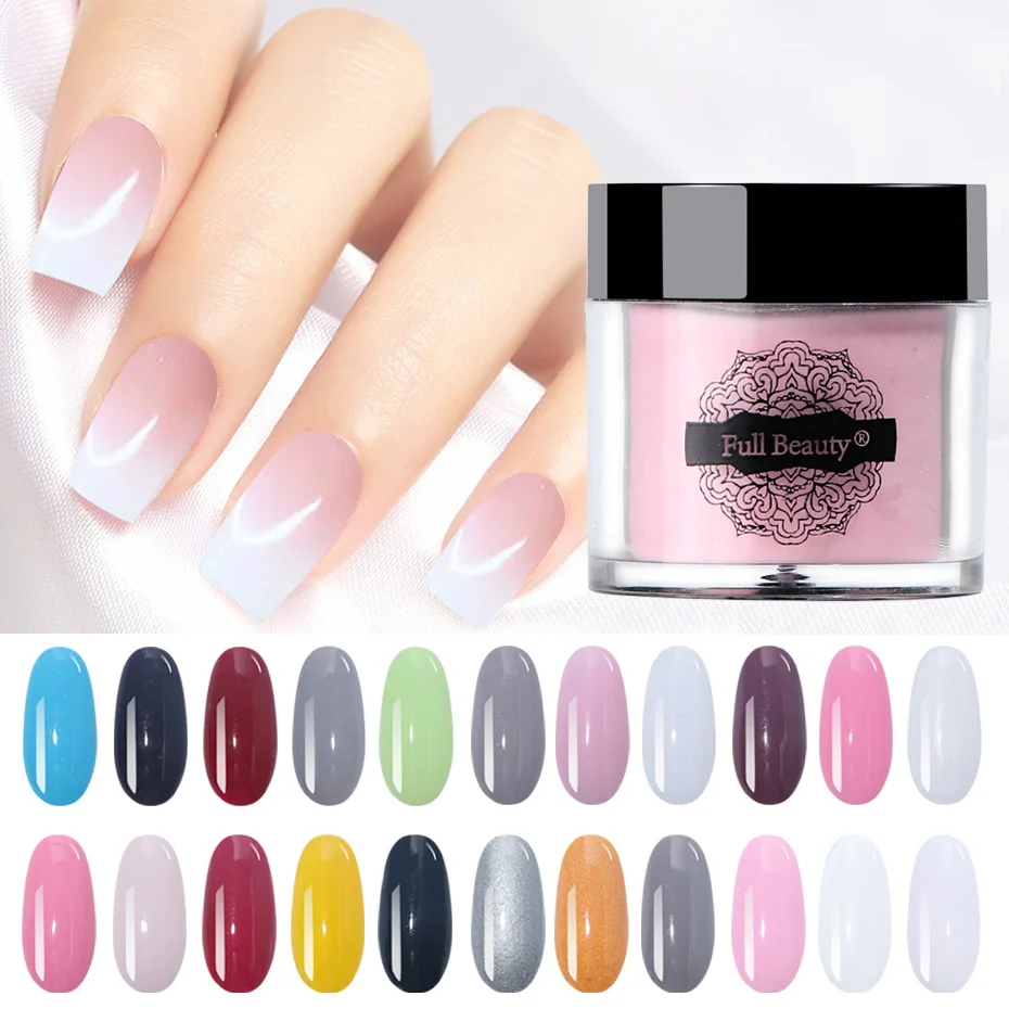 

1pcs Nail Dip Powder Gradient French Holographic Glitter Acrylic Dipping Powder Base Top Activator Without Lamp Cure JIDP23-44