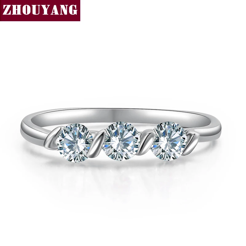 

Top Quality ZYR068 Concise Crystal Ring Silver Color Austrian Crystals Full Sizes Wholesale