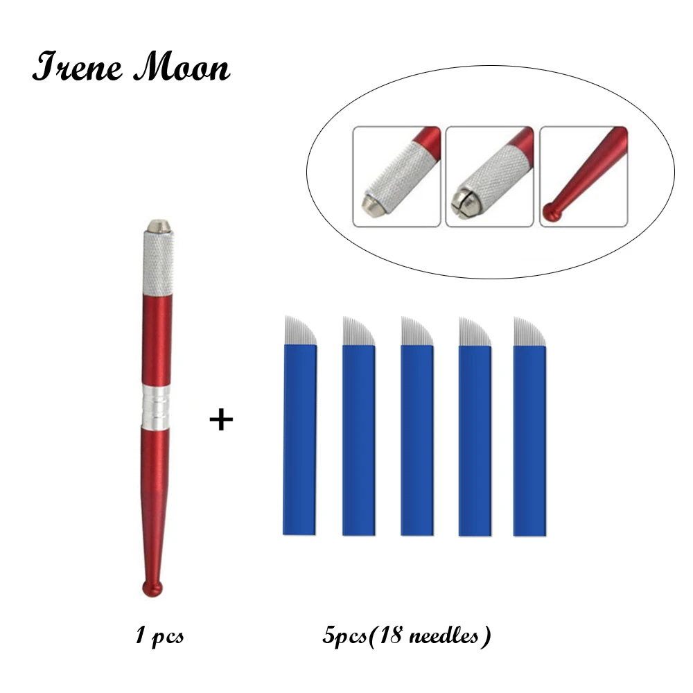 

Microblading Accessories kit Pen Eyebrow Manual Blade holder Eyebrow Embroidery Pen Tattoo+5pcs 18 Needles Microblading Blade