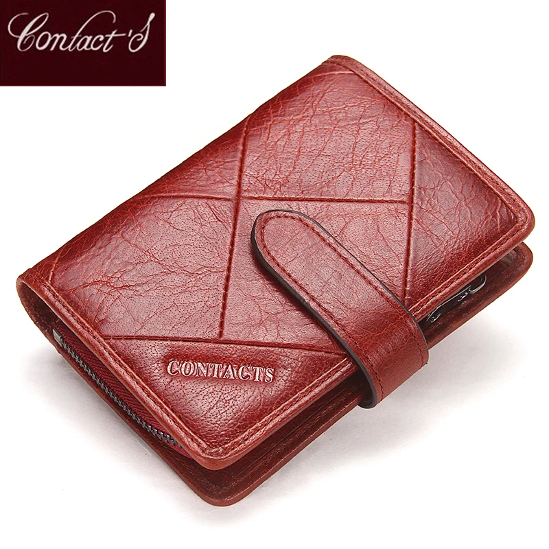 Kopen Contact  S 2020 Nieuwe Vintage Vrouwen Portefeuilles Vrouwelijke Echt Lederen Dames Portemonnee Rits En Hasp Ontwerp Met Portemonnees Pocket