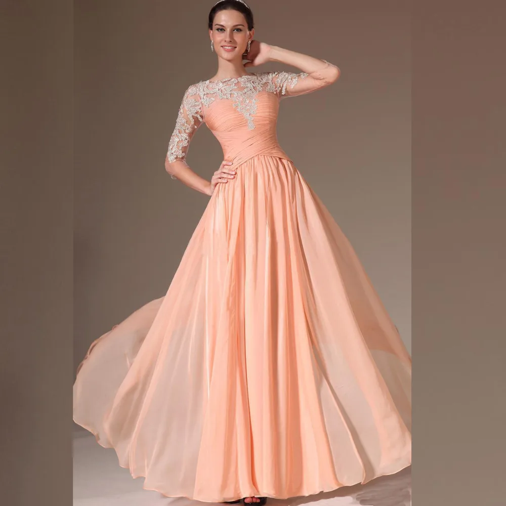 orange chiffon gown