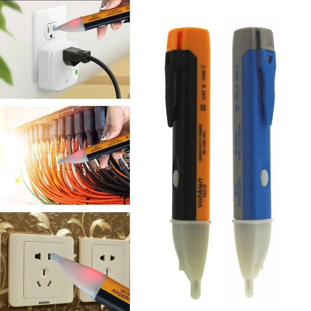 

ANENG 1pc 90-1000V Electric indicator Non-contact test pen Wall AC Power Outlet Voltage Detector Sensor LED light Tester Pen