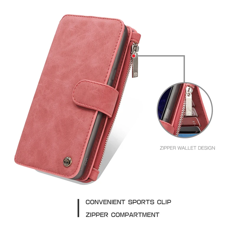 CaseMe Genuine Real Leather Wallet Case For Samsung font b Galaxy b font font b S8