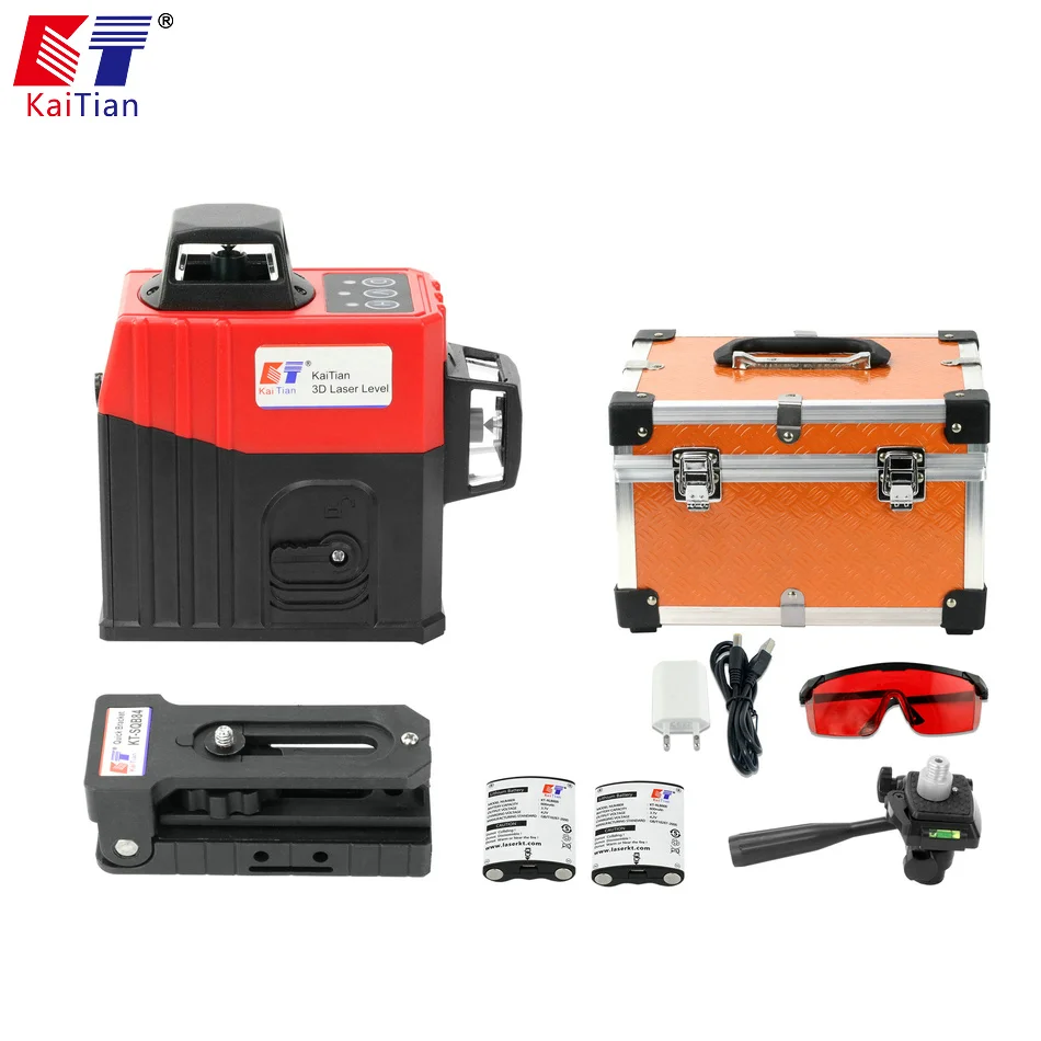 KaiTian 3D Laser Levels 650nm 12 Lines Cross Level with Tilt Function and Self Leveling Outdoor 360 Rotary Red Lasers Beam Tools KaiTian 3D Laser Levels 650nm 12 Lines Cross Level with Tilt Function and Self Leveling Outdoor 360 Rotary Red Lasers Beam Tools
