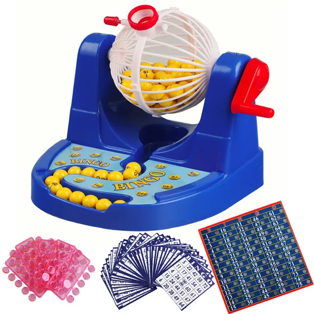 Mini Bingo Jeu Bingo Carte Boule Puce Machine Ensemble Enfants Jouets