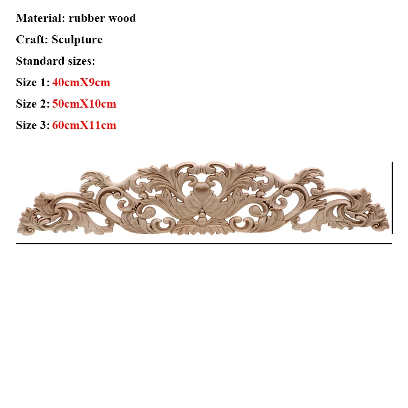 Floral Wood Carved Corner Applique Vintage Decal For Furniture Cabinet Door Frame Wall Ornament Crafts