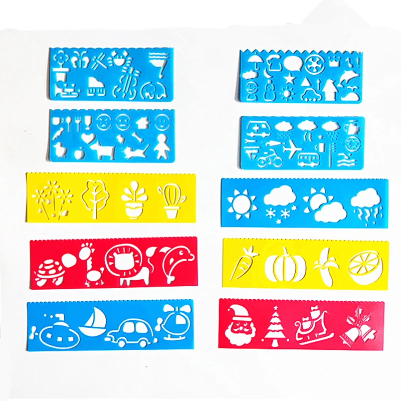 Happyxuan 50 sheets Magic Color Rainbow Scratch Paper Card Set with Graffiti Stencil for Drawing DIY Art Painting Toy Kids 