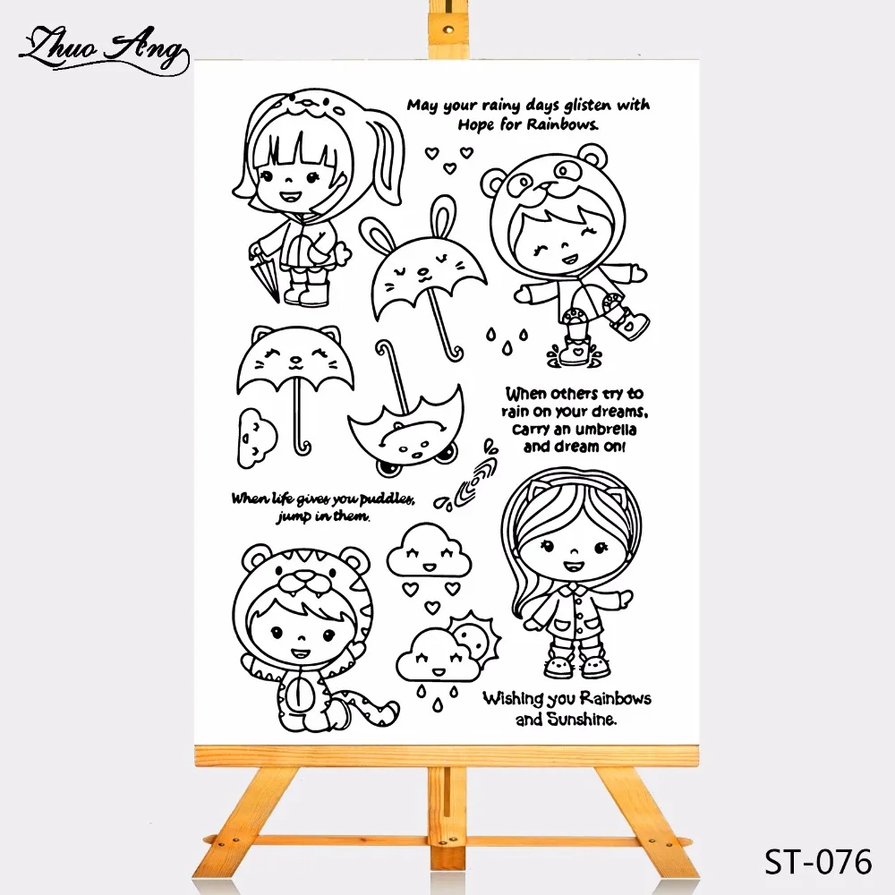 

ZhuoAng Umbrella girl Rubber Clear Stamps and Cutting Dies Set for Scrapbooking Photo Album Card Making DIY Decoration Supp