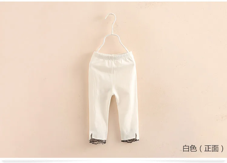 2018 Summer 2-10T Years Baby Kids Children Sport Cotton Candy Color Lace Patchwork Calf Length Capri Girls Short Leggings (9)
