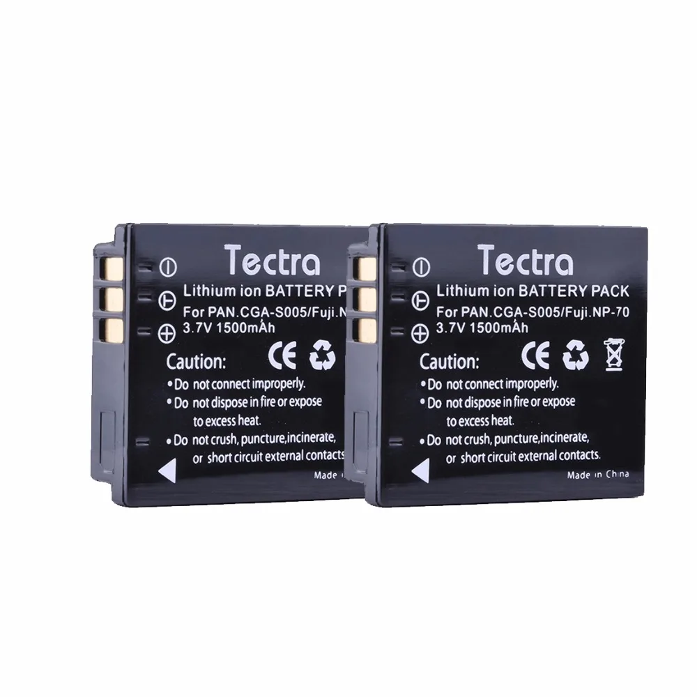 Аккумулятор для литий ионной камеры Tectra 2 шт./упак. 3 7 в/1500 мАч PANASONIC CGA S005 FX9 FX10 FX12 FX50