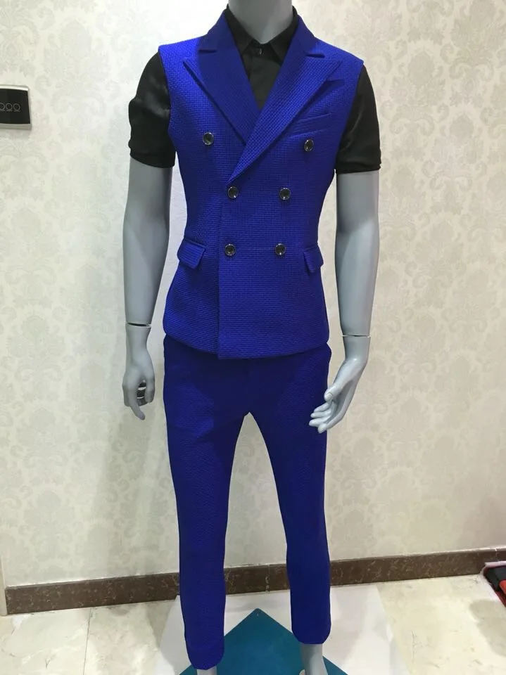 

New Male Female Singer Suits Vest Costumes Nightclub singer dancer stage performance Clothing set Prom Party dress