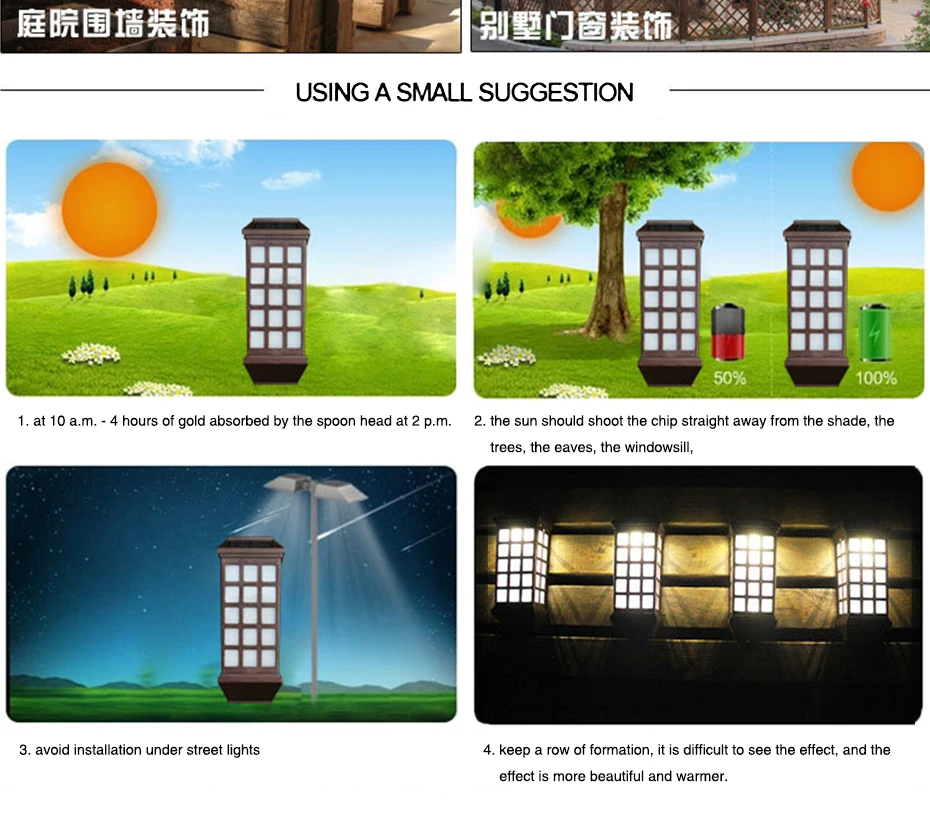 Lâmpada de Parede Solar ao ar Alimentado por Bateria Luzes para Jardim Candeeiros de Iluminação Jardim Solar Livre Decoração Pública 2 Pcs Led Luz 15 Cheap led solar light