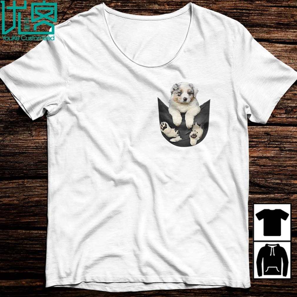 

Australian Shepherd In A Pocket 2019 Summer Men's Short Sleeve T-Shirt